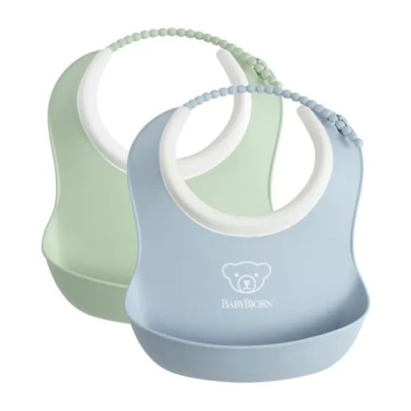 BabyBjörn Duo Slabbetje - Pastelgroen / Pastelblauw