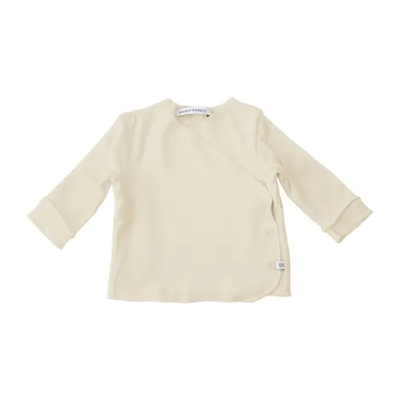 Bamboom T-Shirt Met Overslag - Lange Mouw - 1 Mnd - Light Khaki