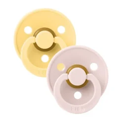 BiBs Colour Fopspeen - Rond - 2 Stuks - 0-6 Mnd - Pale Butter/Petal