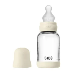 BIBS Fles - Slow Flow - 120 ml - Silicone/Glas - Baby Blue
