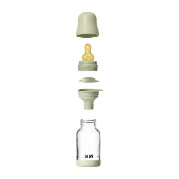 BIBS Fles - Slow Flow - 120 ml - Glas/Latex - Ivory