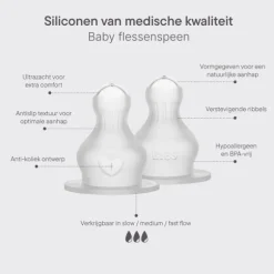 BIBS Flesspeen Rond - Medium Flow - 2 Pack - Silicone