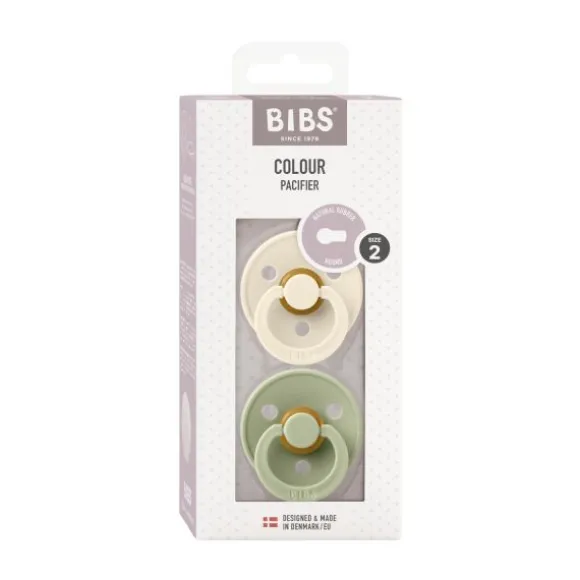 BiBs Fopspeen Dark Oak / Ivory 0-6 Mnd 2 Stuks