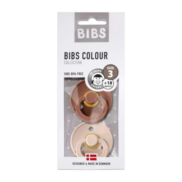 BiBs Fopspeen Dark Oak / Ivory 0-6 Mnd 2 Stuks