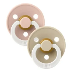 BiBs Glow In The Dark Fopspeen - Symmetrisch - 2 Stuks - 0-6 Mnd - Blush/Vanilla