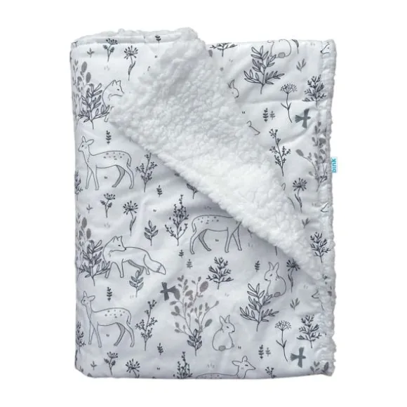Bink Bedding Wiegdeken Dubbelzijdig 75 x 100 cm - Bas / Sherpa Offwhite