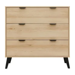 Bopita - Fay Commode - 3 Laden - Naturel/Mat Zwart