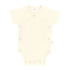 DAY Overslagromper Korte Mouw Rib - Mt. 74/80 - Cream