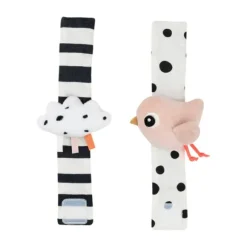 Done by Deer Happy Clouds Polsrammelaar – Set van 2 stuks - Poederroze