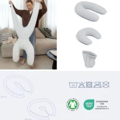 Doomoo Voedingskussen Twisty 2-in-1 - Petals Latte