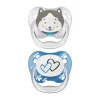Dr. Brown's Animal Faces Fopspeen Fase 2 Blauw