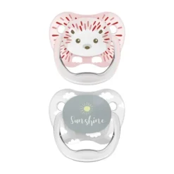 Dr. Brown's Animal Faces Fopspeen Fase 1 Roze / Grijs