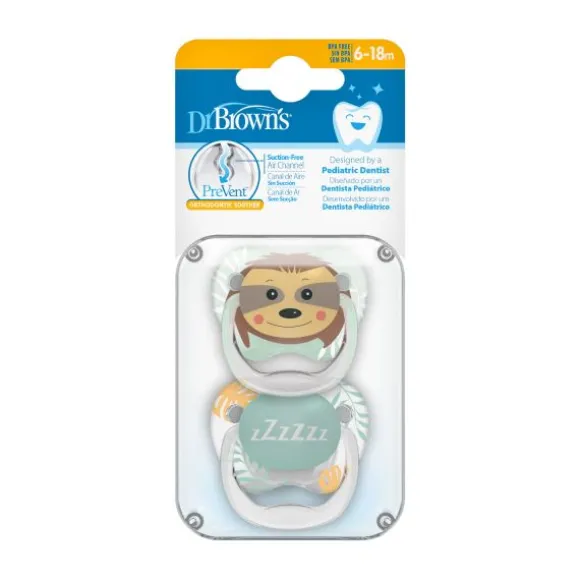 Dr. Brown's Animal Faces Fopspeen Fase 2 Groen