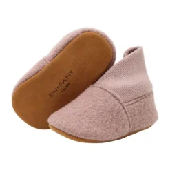 En Fant Wool Slippers Rib - Bark - Maat 19/20