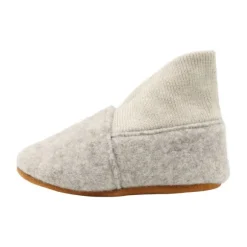 En Fant Wool Slippers Rib - Sand Melange - Maat 17/18