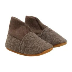 En Fant Wool Slippers Rib - Walnut - Maat 19/20