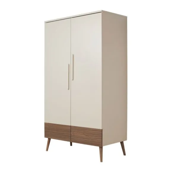 Europe Baby Sev Babykamer Oatmeal/Walnoot | Ledikant 60x120 + Commode