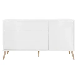 Europe Baby Sterre Babykamer Wit / Naturel | Ledikant 60 x 120 cm + Commode