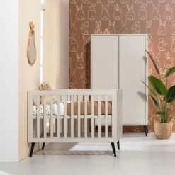Europe Baby Sterre Babykamer Oatmeal / Zwart | Bed 60 x 120 cm + Commode