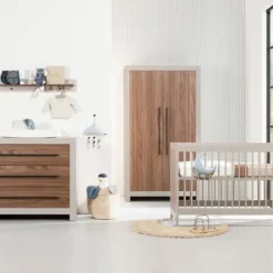 Europe Baby Vittoria Babybed - Cashmere / Walnut - 60 x 120 cm