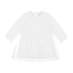 Feetje Classic Stip/Tule Jurkje Wit Mt. 68