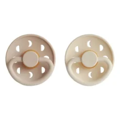 FRIGG Moon Fopspeen Cream / Sage 0-6 Mnd 2 Stuks
