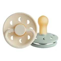 FRIGG Moon Fopspeen Cream / Sage 6-18 Mnd 2 Stuks