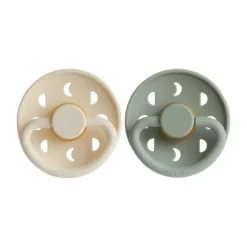 FRIGG Moon Fopspeen Cream / Sage 6-18 Mnd 2 Stuks