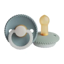 FRIGG Rope Glow Fopspeen Stone Blue / Sage 0-6 Mnd 2 Stuks