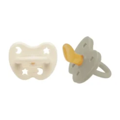 Hevea Orthodontische Fopspeen - 0-3 Mnd – 2 stuks - Oatmeal & Milky White