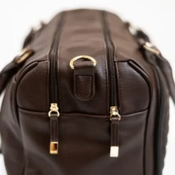Isoki Double Zip Luiertas - Diagonal Quilted Chocolate