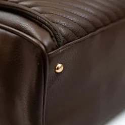 Isoki Double Zip Luiertas - Diagonal Quilted Chocolate