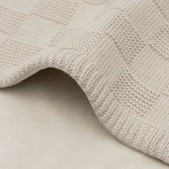 Jollein Deken Wieg - Box Knit/Velvet - 75 x 100 cm - Warm Sand