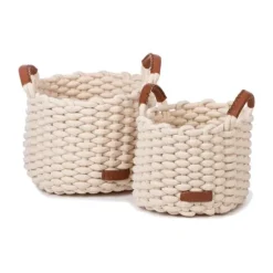 KidsDepot Korbo Set Opbergmanden M Wit