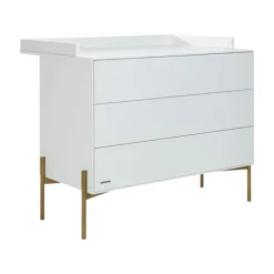 Kidsmill Boutique Babykamer Wit / Brass | Bed 60 x 120 cm + Commode