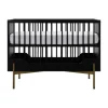 Kidsmill Boutique Babykamer Zwart / Brass | Bed 60 x 120 cm + Commode + Kast 2-Deurs