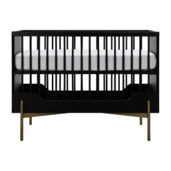 Kidsmill Boutique Babykamer Zwart / Brass | Bed 60 x 120 cm + Commode + Kast 2-Deurs
