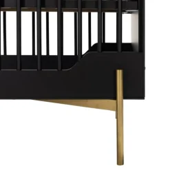Kidsmill Boutique Babykamer Zwart / Brass | Bed 60 x 120 cm + Commode + Kast 2-Deurs