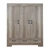 Kidsmill Brent Kledingkast 3-Deurs Oldwood