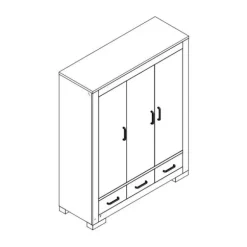 Kidsmill Brent Kledingkast 3-Deurs Oldwood