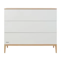 Kidsmill Intense II Babykamer Mat Wit / Eiken | Ledikant 60 x 120 cm + Commode