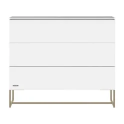 Kidsmill Intense II Babykamer Wit / Patinated Brass | Ledikant 60 x 120 cm + Commode