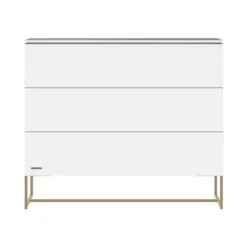 Kidsmill Intense II Babykamer Wit / Patinated Brass | Ledikant 60 x 120 cm + Commode