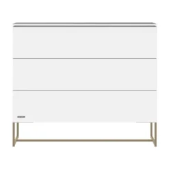 Kidsmill Intense II Babykamer Wit / Patinated Brass | Ledikant 60 x 120 cm + Commode