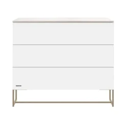 Kidsmill Intense II Babykamer Wit / Patinated Brass | Ledikant 60 x 120 cm + Commode