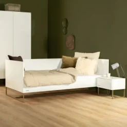 Kidsmill Intense II Bedbank 90 x 200 - Wit / Patinated Brass