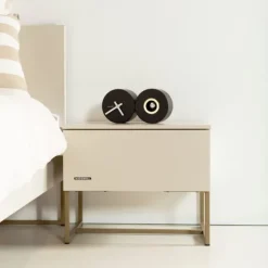 Kidsmill Intense II Bedbank 90 x 200 - Oatmeal / Patinated Brass