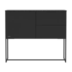 Kidsmill Intense II Commode 1D / 2L Mat Zwart - Zwart - Marmer Zwart