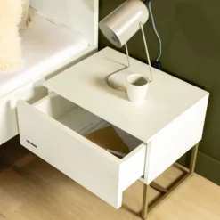 Kidsmill Intense II Kinderkamer Wit / Patinated Brass | Bedbank 90 x 200 cm + Bureau