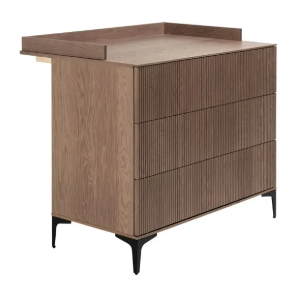 Kidsmill Levi Babykamer Incl. Rechte Potenset Walnoot | Ledikant 60 x 120 cm + Commode